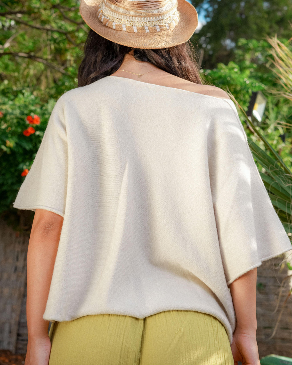 Beige Flow V Neck