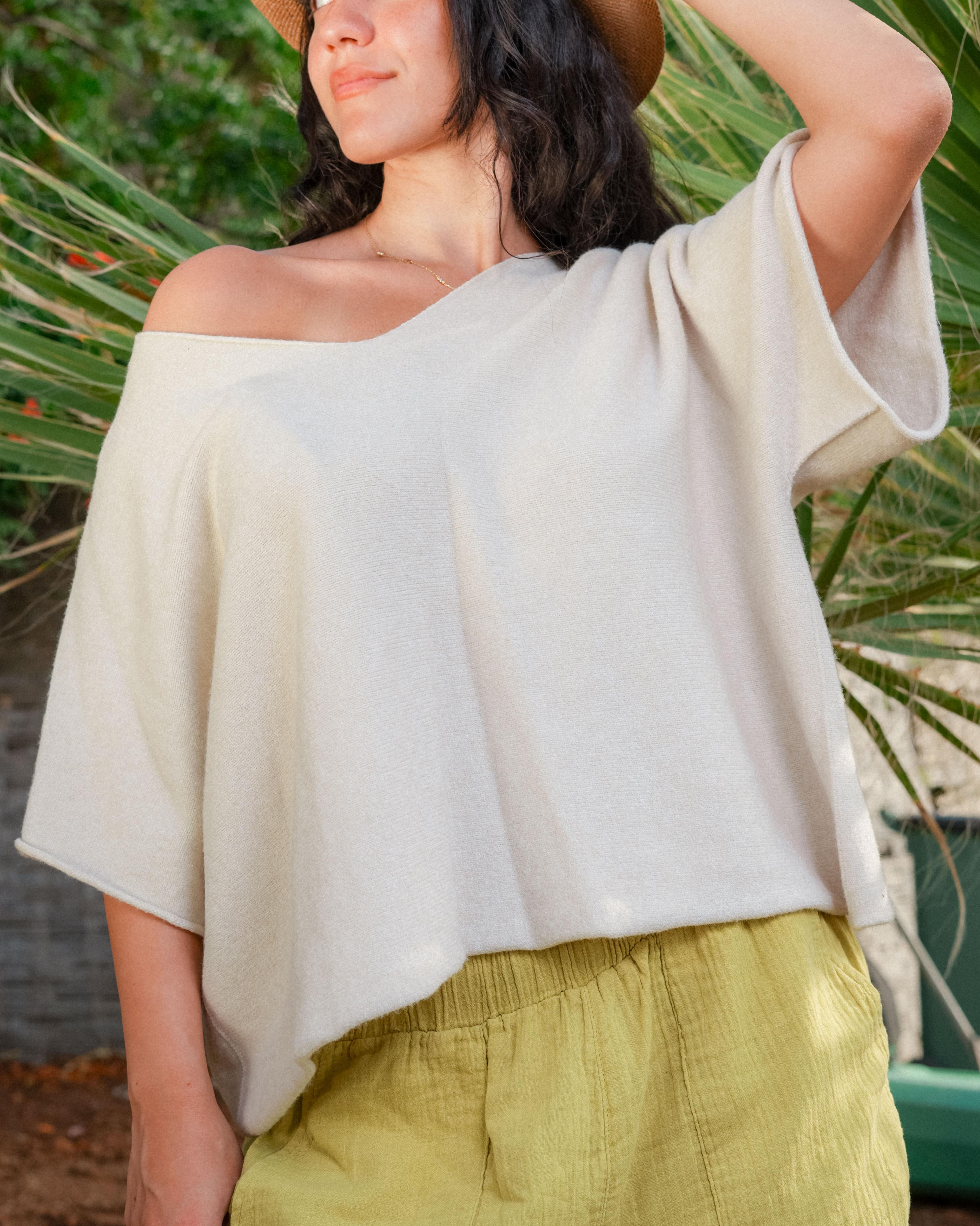 Beige Flow V Neck