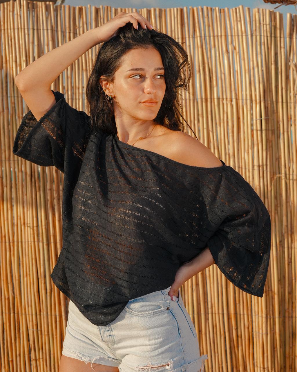 Light Mesh Drape Top