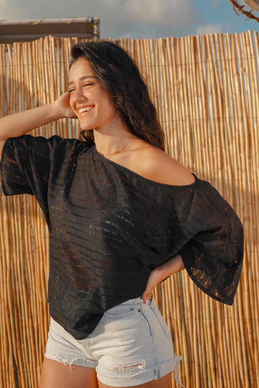 Light Mesh Drape Top