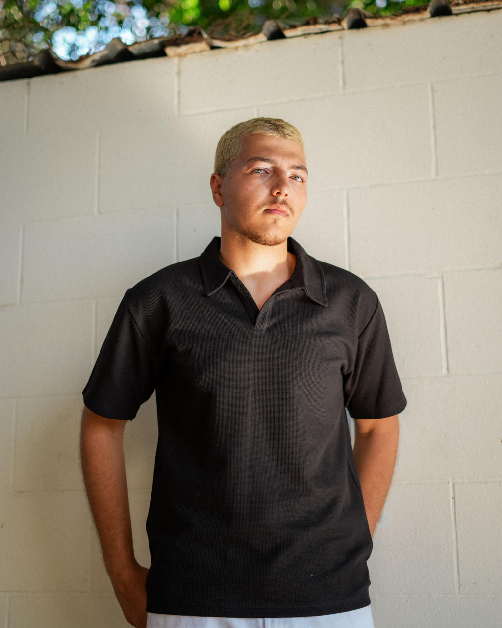 Waffle Polo Tee