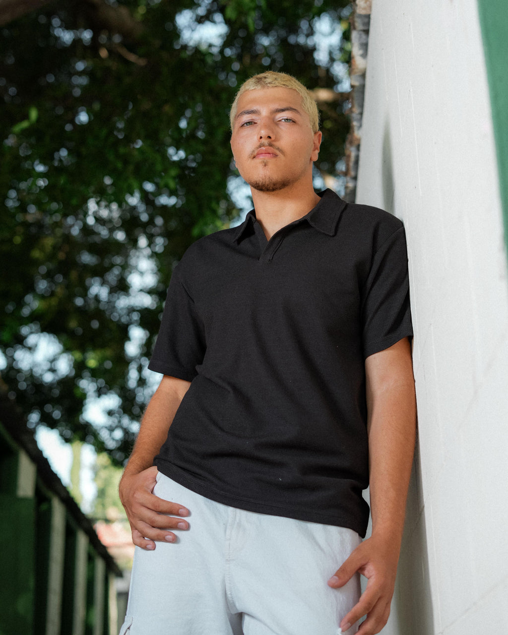 Waffle Polo Tee