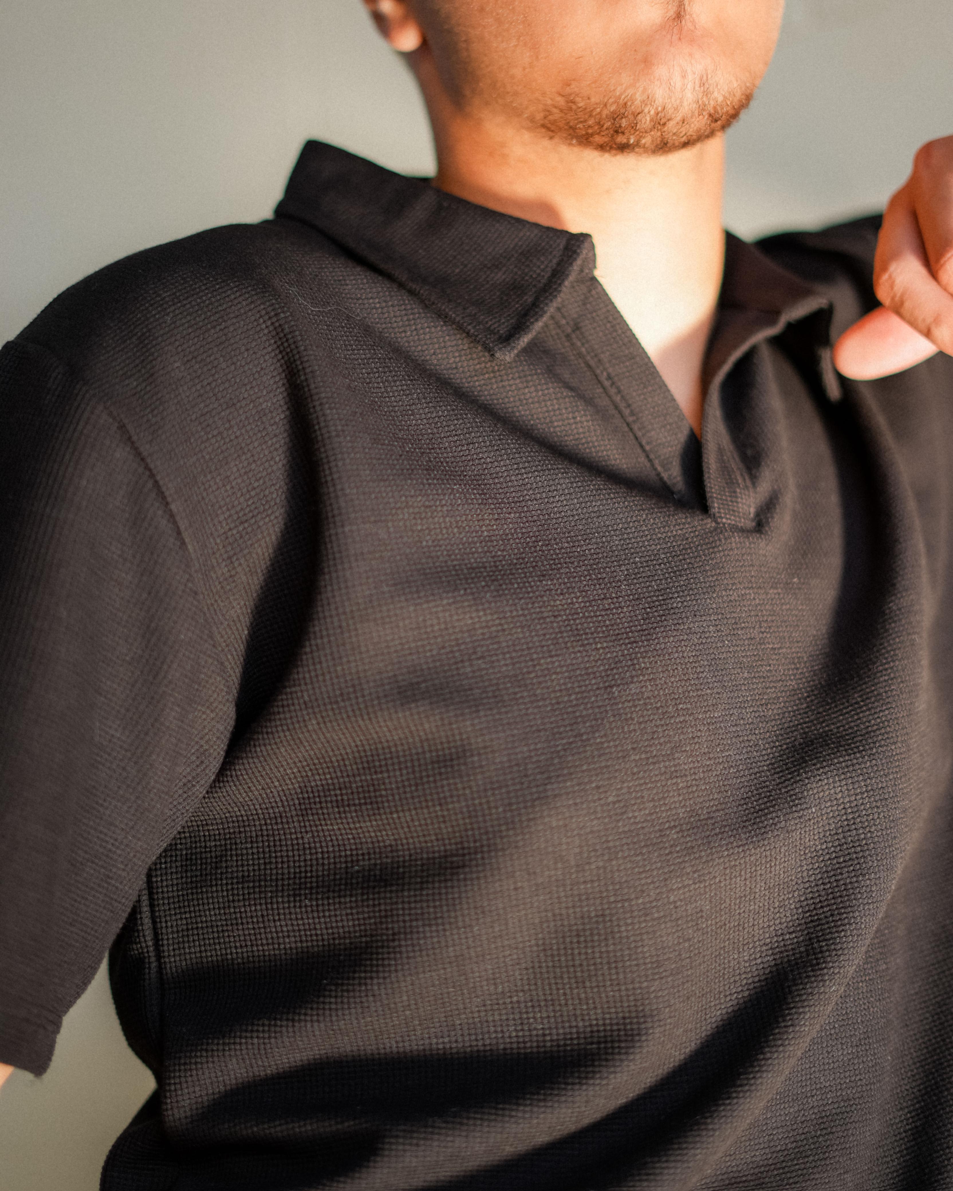 Waffle Polo Tee