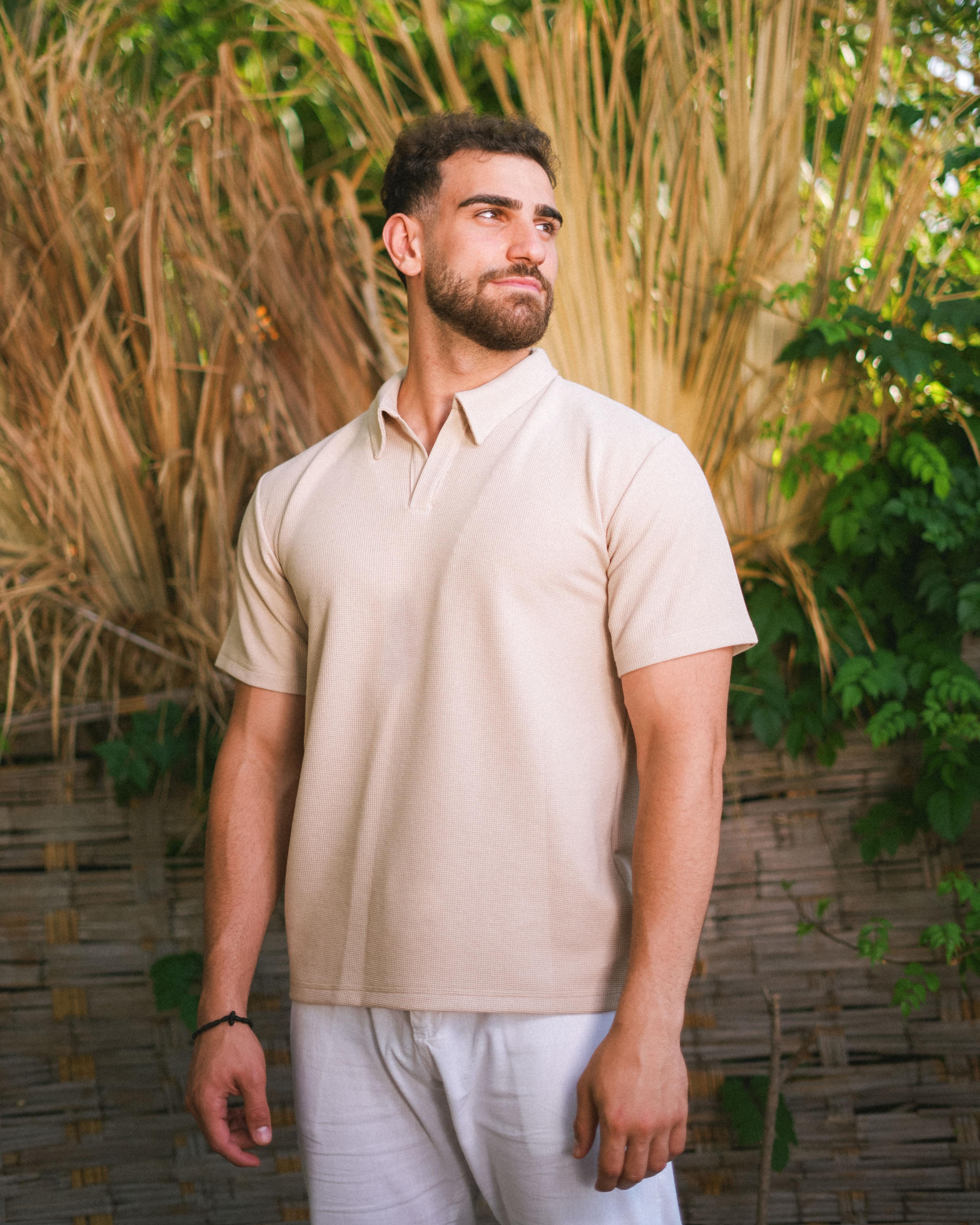 Waffle Polo Tee