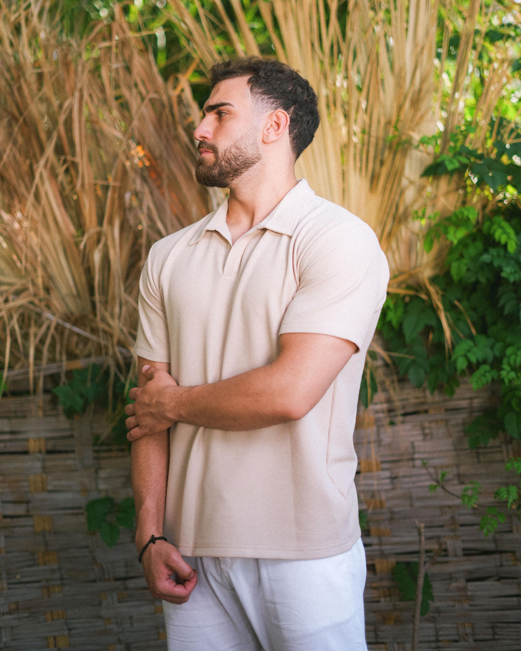 Waffle Polo Tee