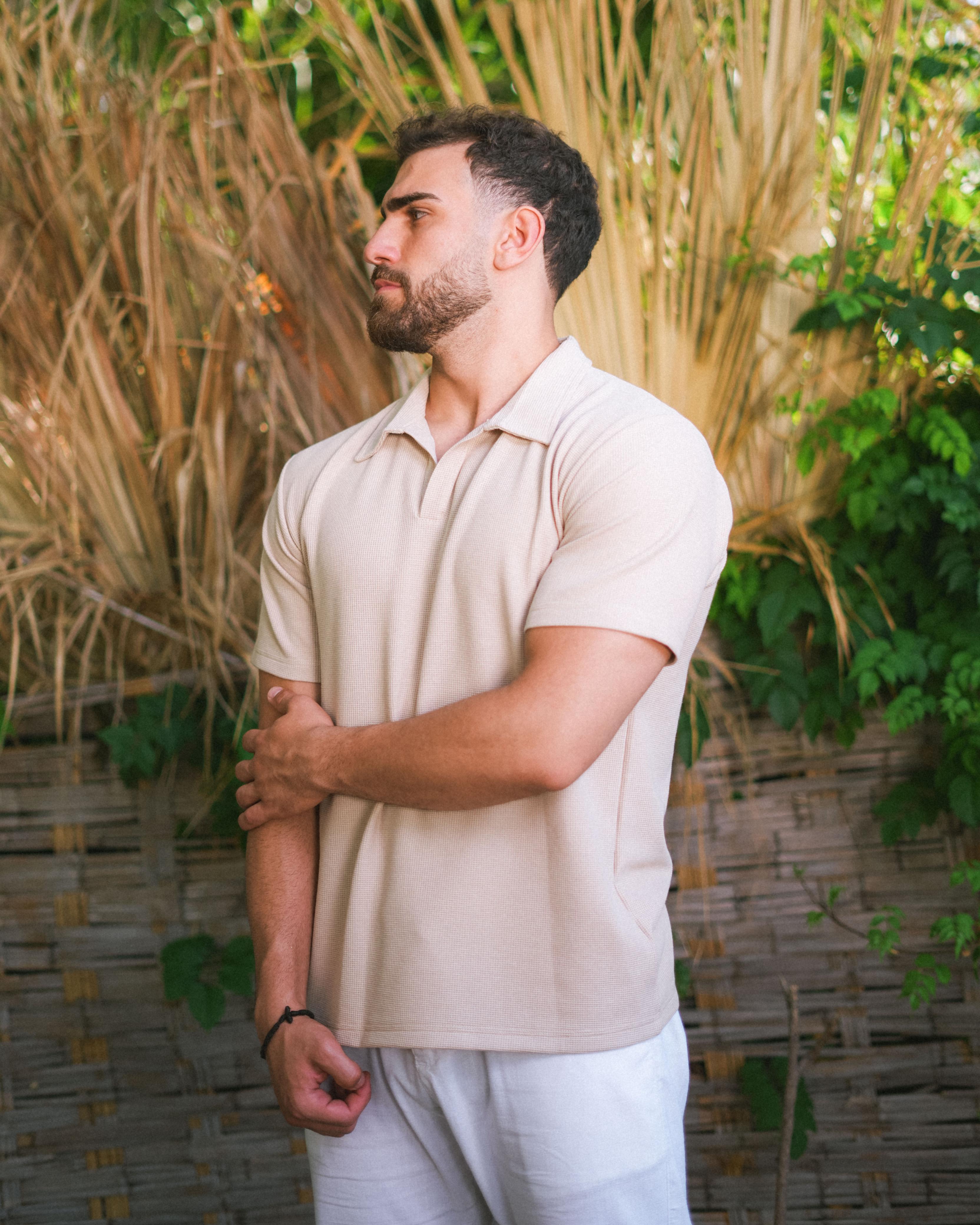 Waffle Polo Tee