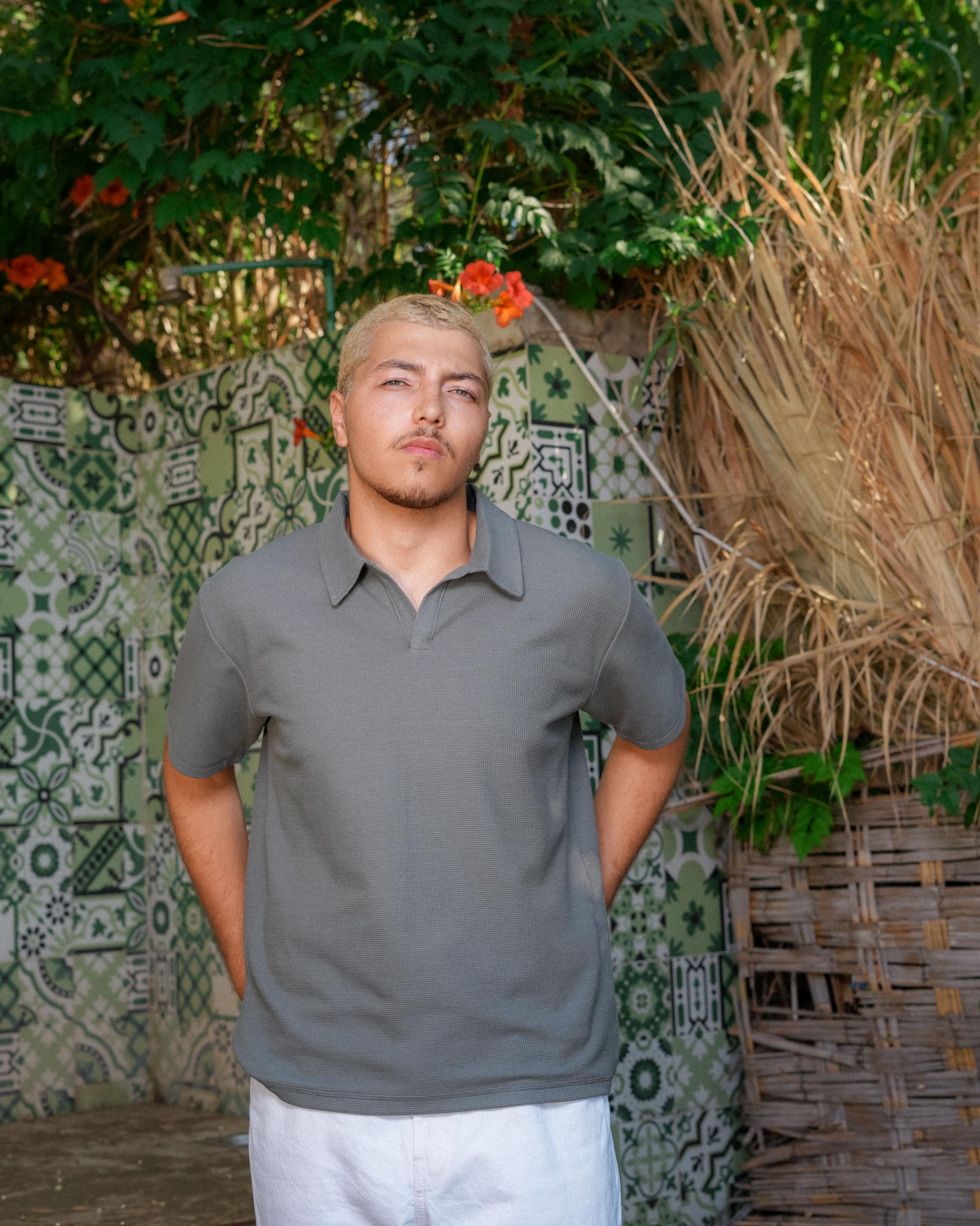 Waffle Polo Tee