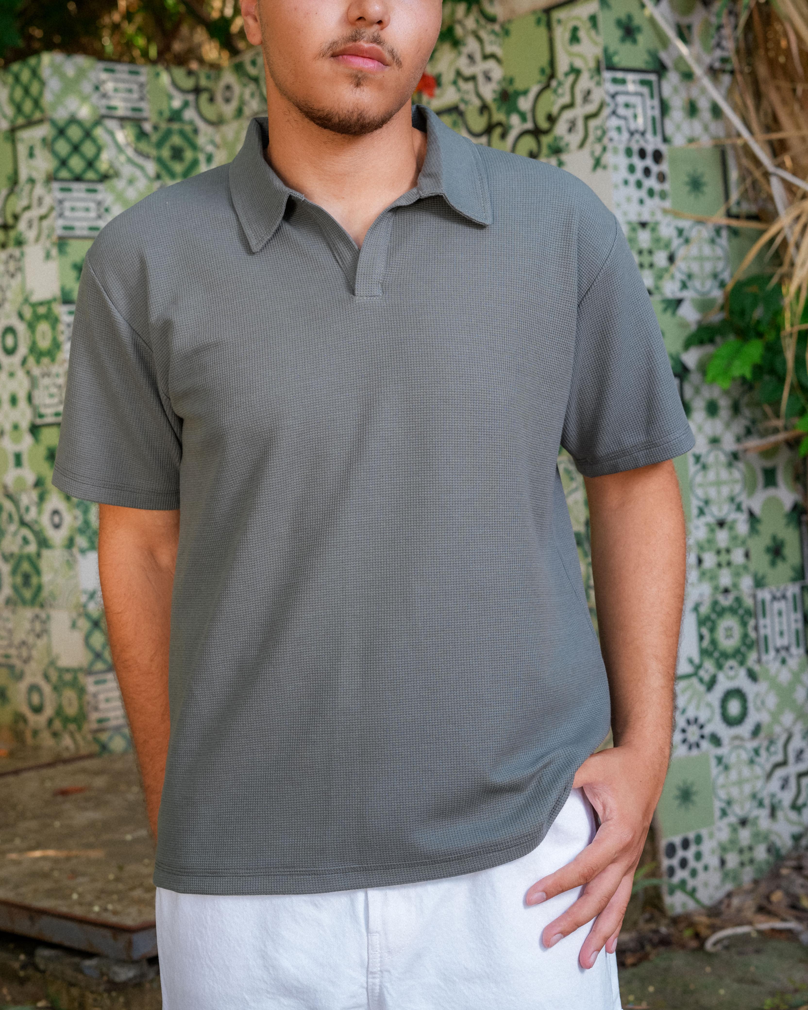 Waffle Polo Tee