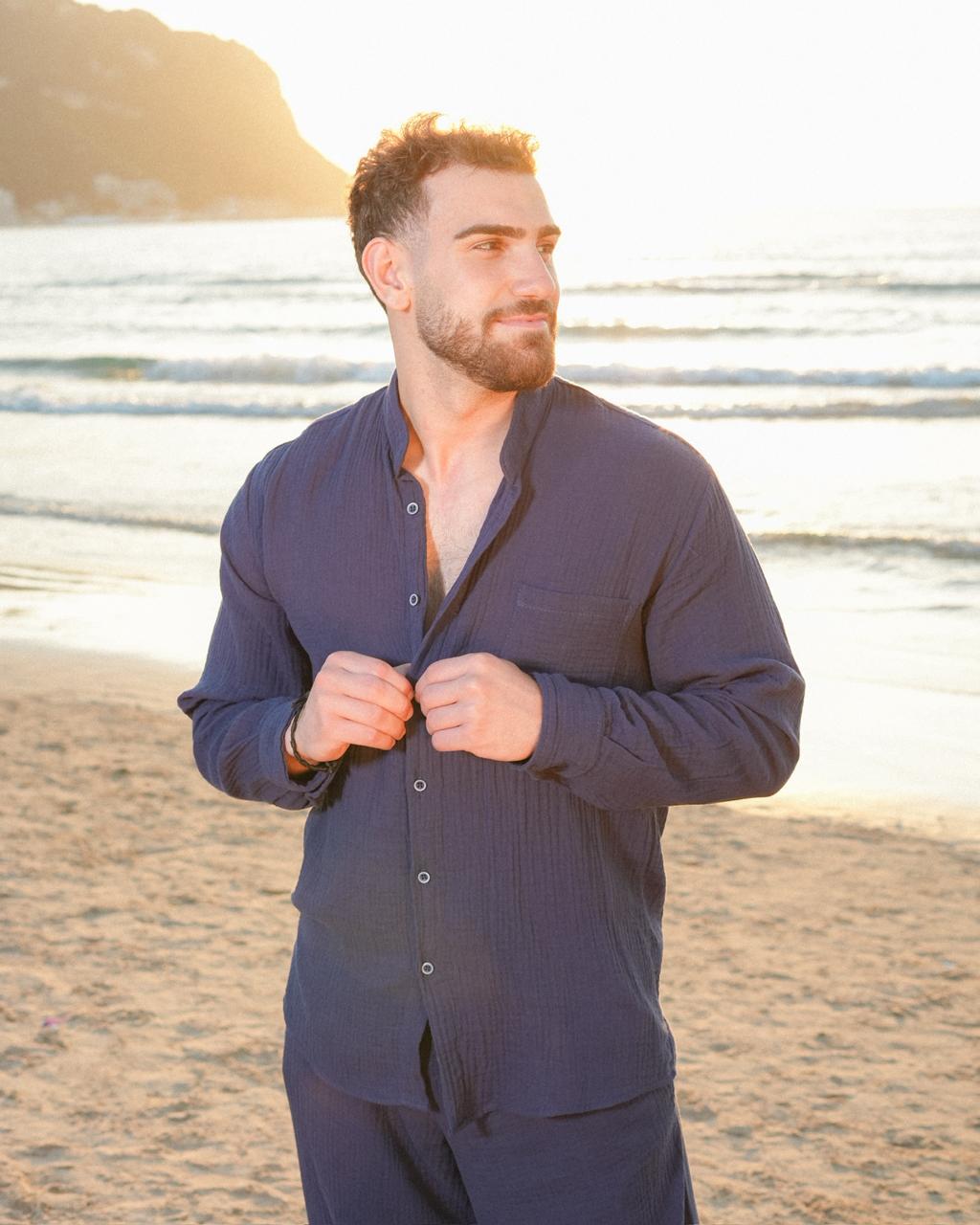 Navy  Linen Set
