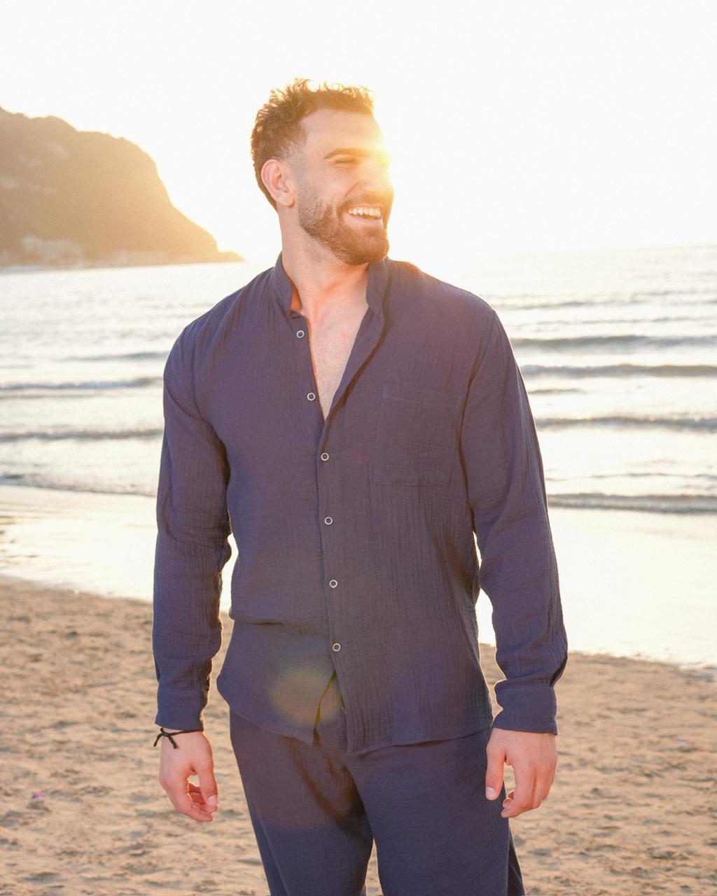 Navy  Linen Set