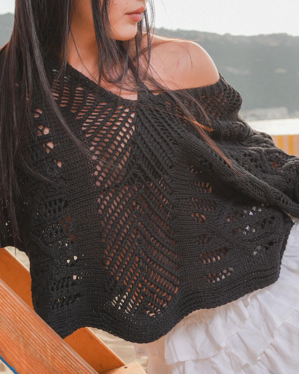 Midnight Weave Crochet Top