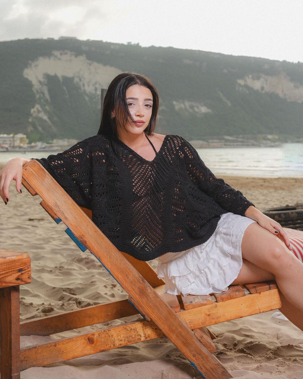 Midnight Weave Crochet Top